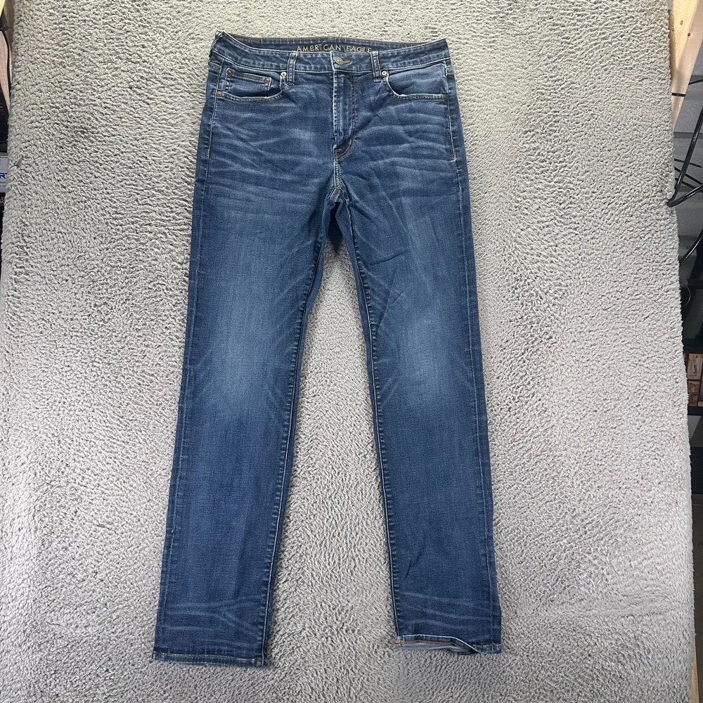 American Eagle Outfitters Jeans Mens 36x34 Blue Cotton Denim Straight Stretch